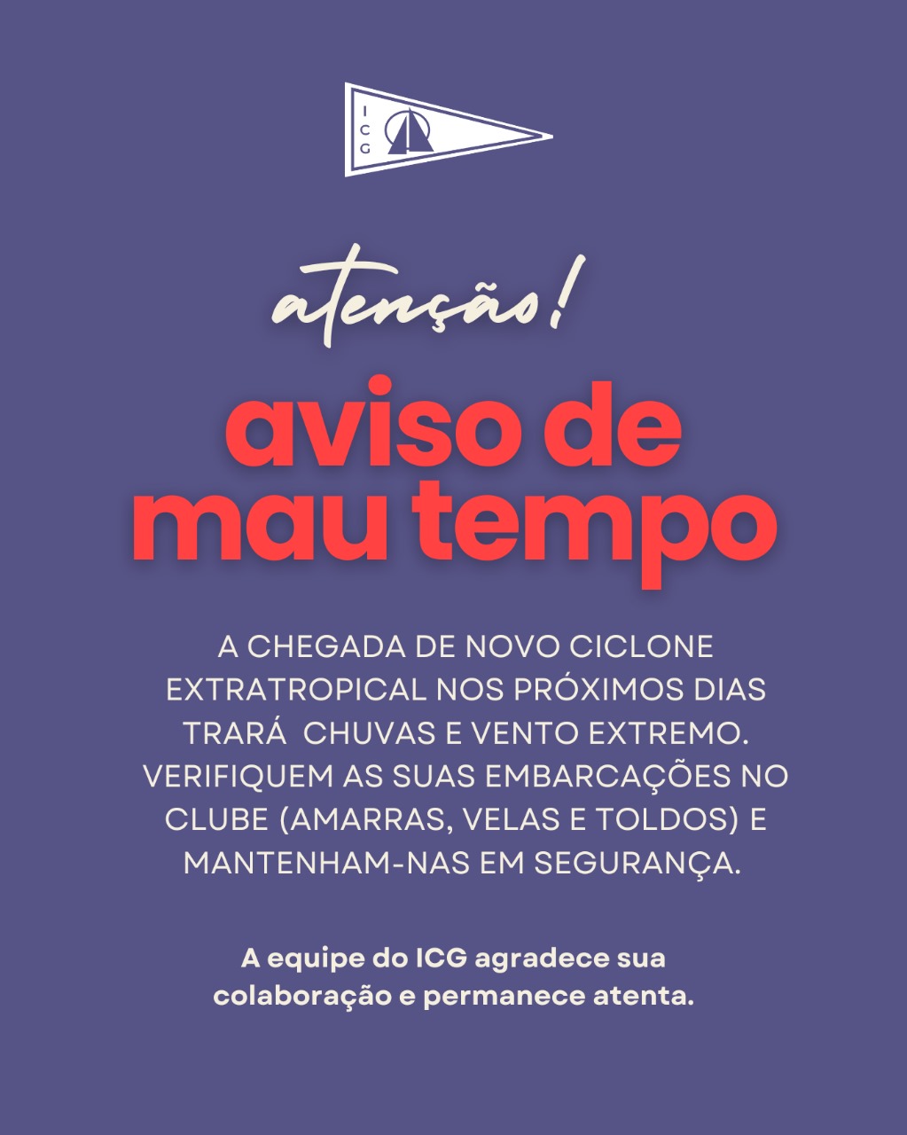 Aviso de mau tempo