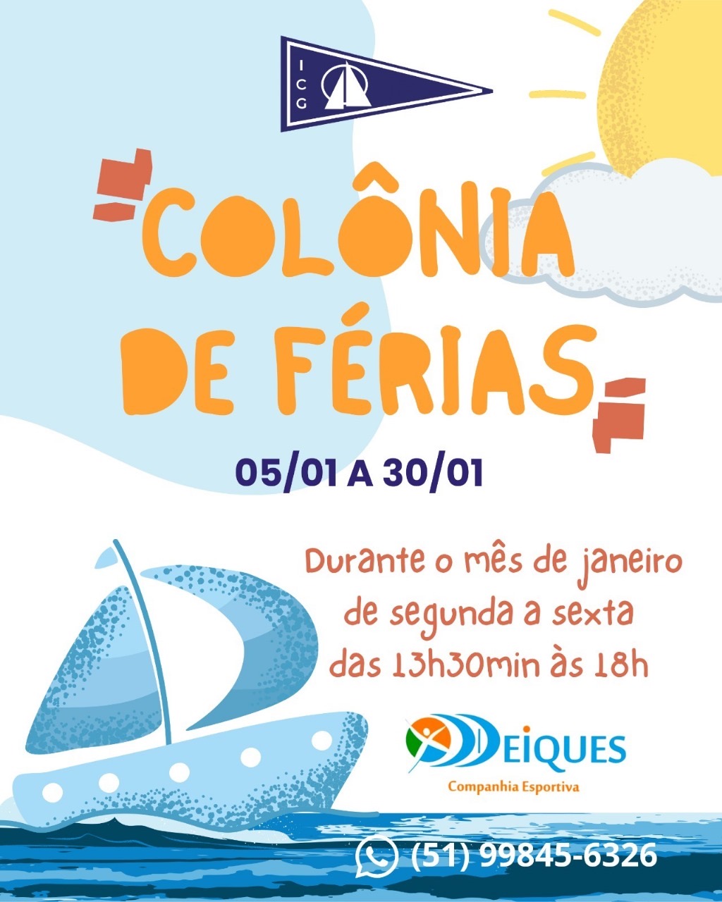Colônia de Férias movimentará o Iate Clube Guaíba em janeiro