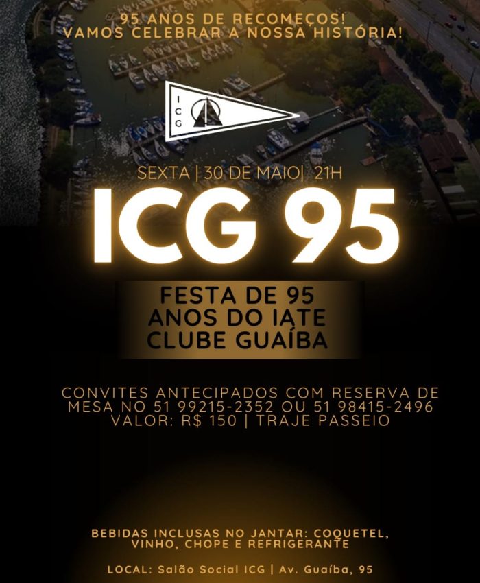 ICG comemora 95 anos com festa neste sábado