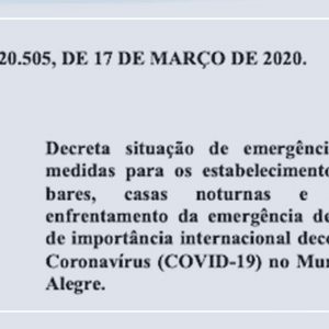 DECRETO N. 20.505, DE 17 DE MARÇO DE 2020.
